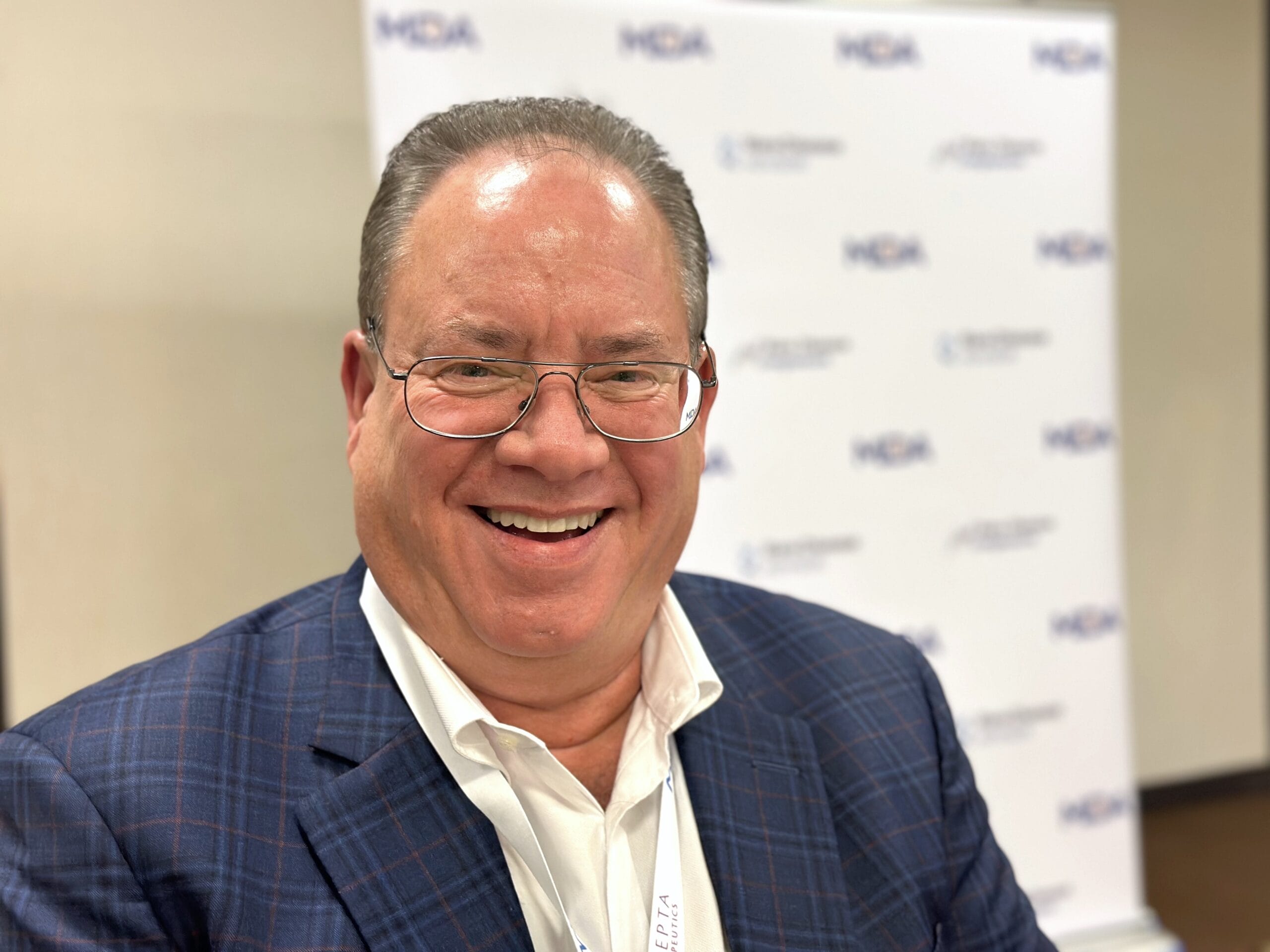 Chris Lewis at the Muscular Dystrophy Association's 75th anniversary conference in Dallas, Texas.