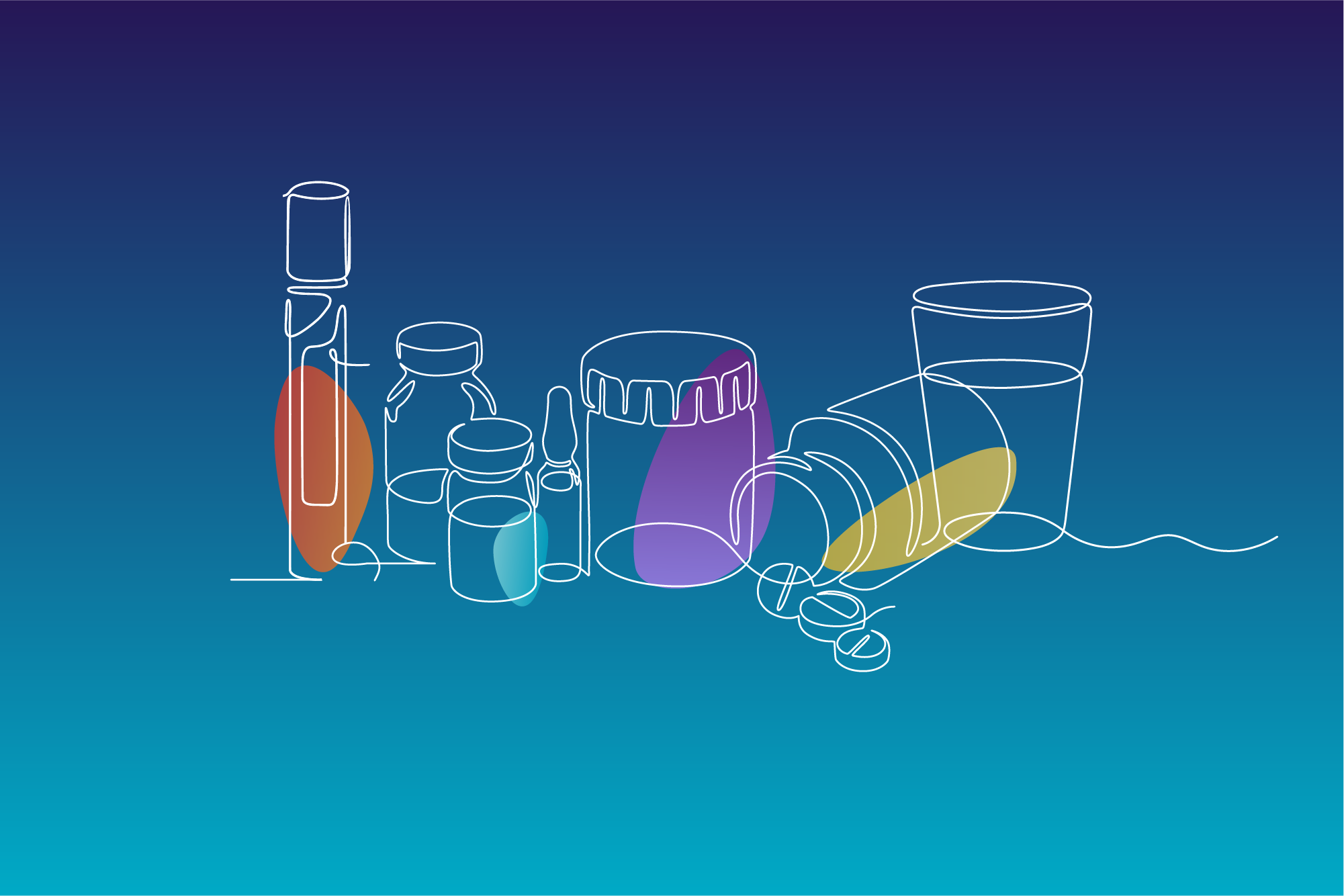 Drawing of pill bottles