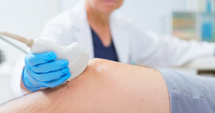 Man getting an ultrasound on knee