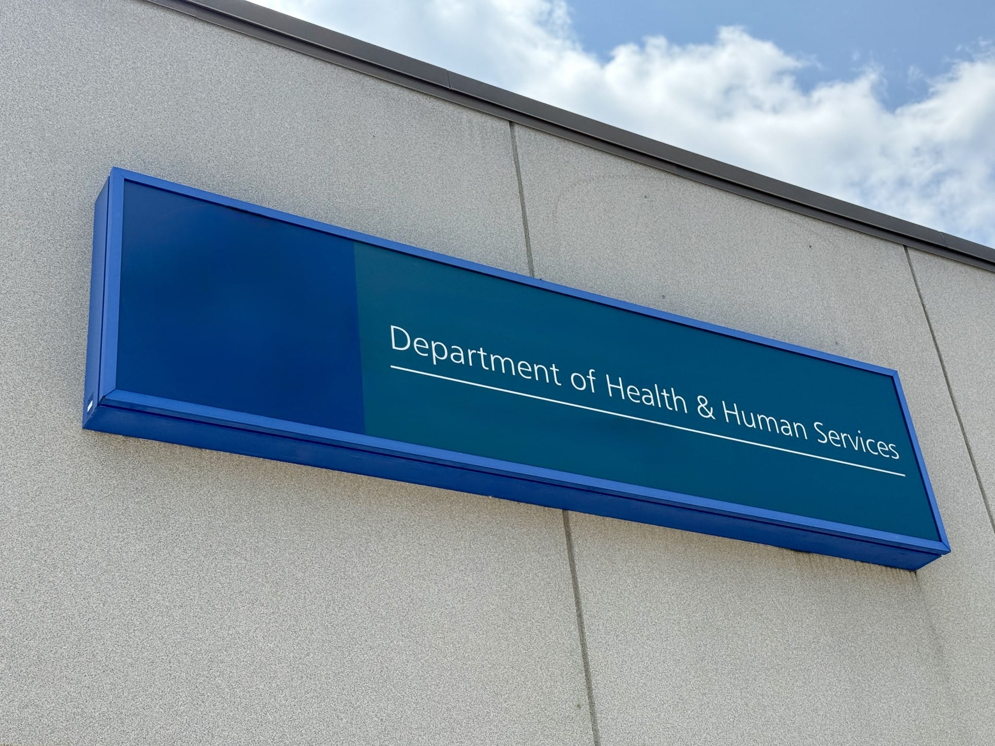 Sign for Department of Health and Human Services