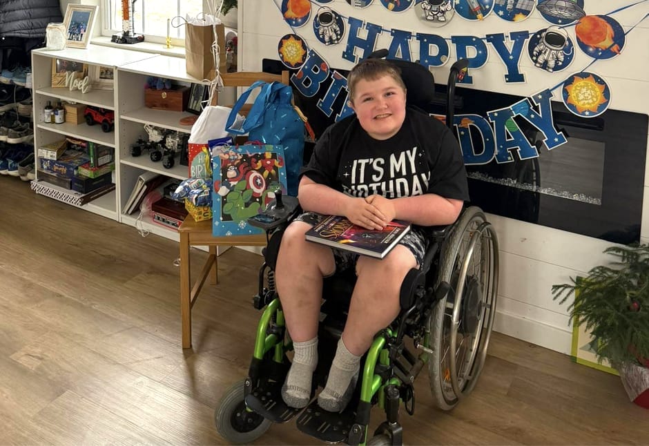 Tucker Howe, 13, on corticosteroid treatment for DMD since age 3, is using a GLP-1 drug to slow his weight gain (Photo courtesy of Jordan Howe)