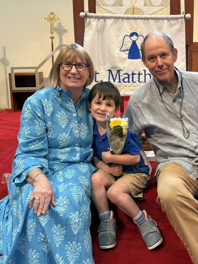 Jeri and Jim Houstoun of Austin, Texas, with their grandson Fritz, who has DMD (Photo courtesy of Jeri Houstoun)