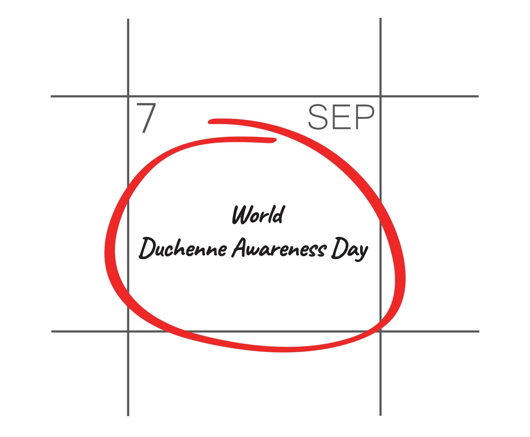 World Duchenne Awareness Day circled on calendar